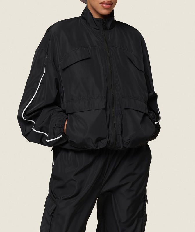 Gymshark GS x Leana Deeb Woven Jacket Jacka Dam Svarta | 689OBXEIH