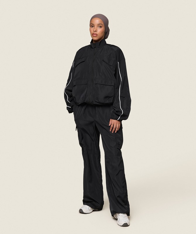 Gymshark GS x Leana Deeb Woven Jacket Jacka Dam Svarta | 689OBXEIH