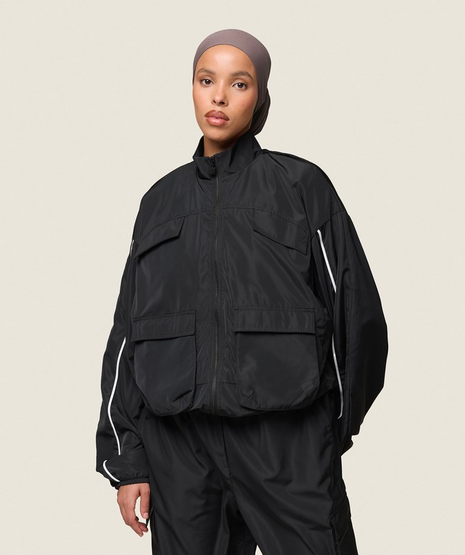 Gymshark GS x Leana Deeb Woven Jacket Jacka Dam Svarta | 689OBXEIH