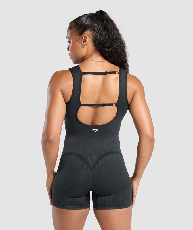 Gymshark Gains Seamless All-In-One All In One Dam Svarta | 940PJYTOI