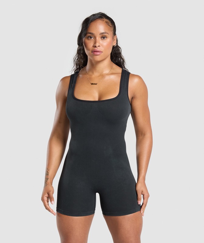 Gymshark Gains Seamless All-In-One All In One Dam Svarta | 940PJYTOI