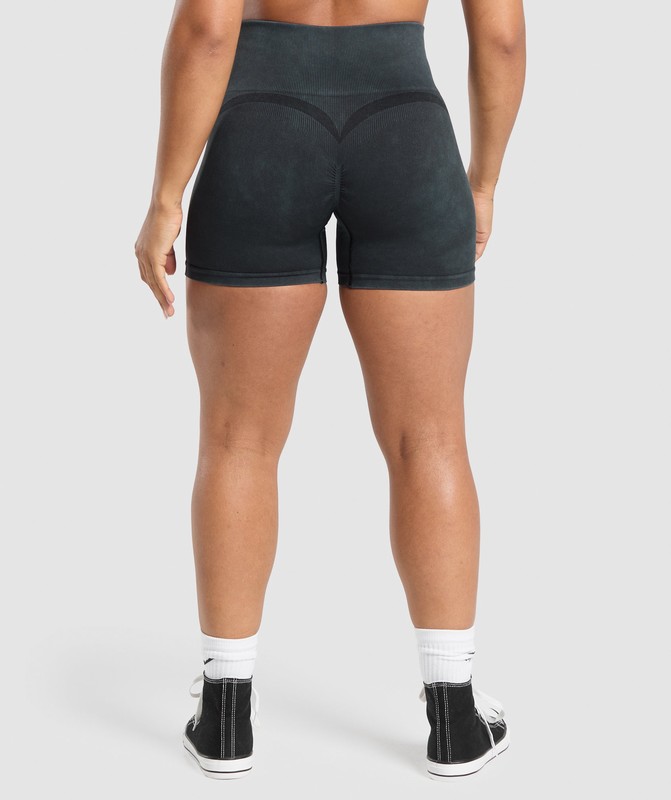 Gymshark Gains Seamless Plain Shorts Shorts Dam Svarta | 901EXRTQD