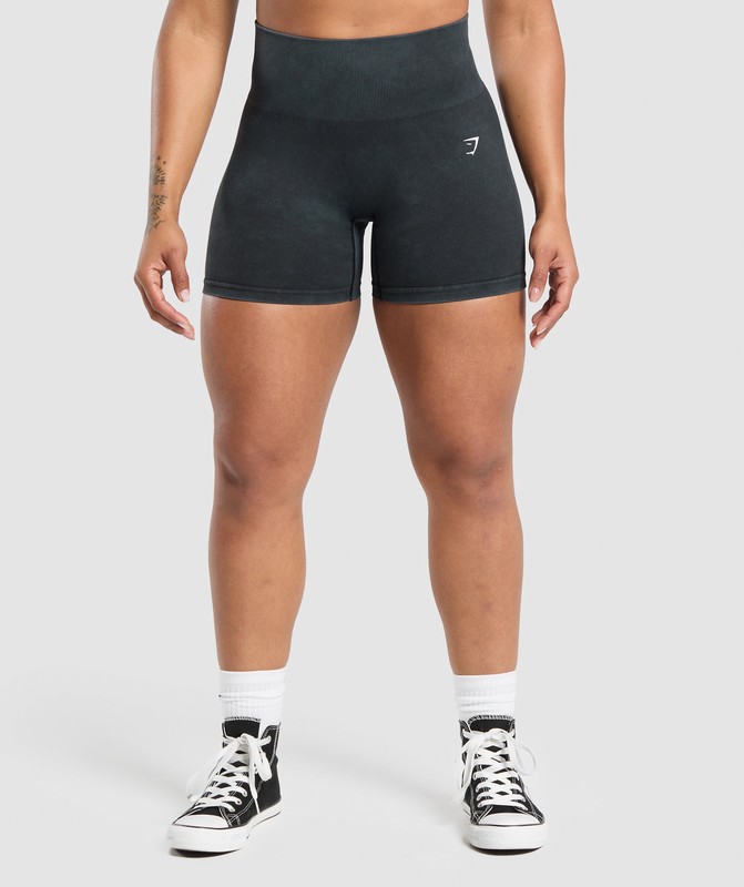 Gymshark Gains Seamless Plain Shorts Shorts Dam Svarta | 901EXRTQD