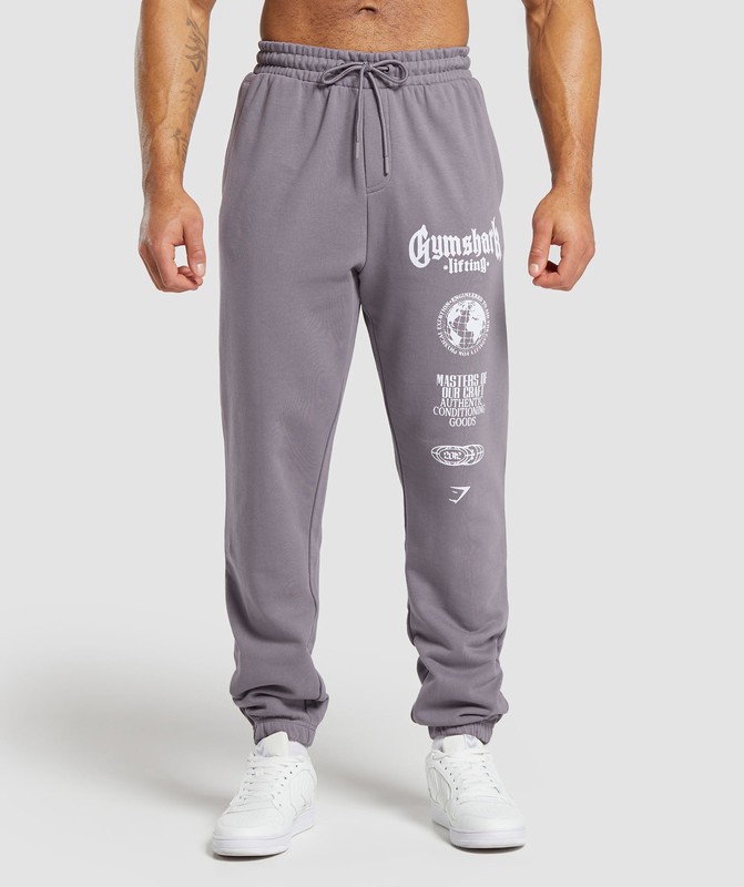 Gymshark Global Lifting Oversized Essential Joggers Joggingbyxor Herr Lila | 170NZAYRX
