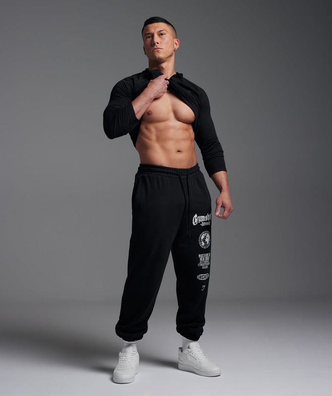 Gymshark Global Lifting Oversized Joggers Joggingbyxor Herr Svarta | 729GIZFXU