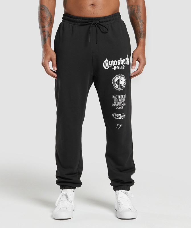 Gymshark Global Lifting Oversized Joggers Joggingbyxor Herr Svarta | 729GIZFXU