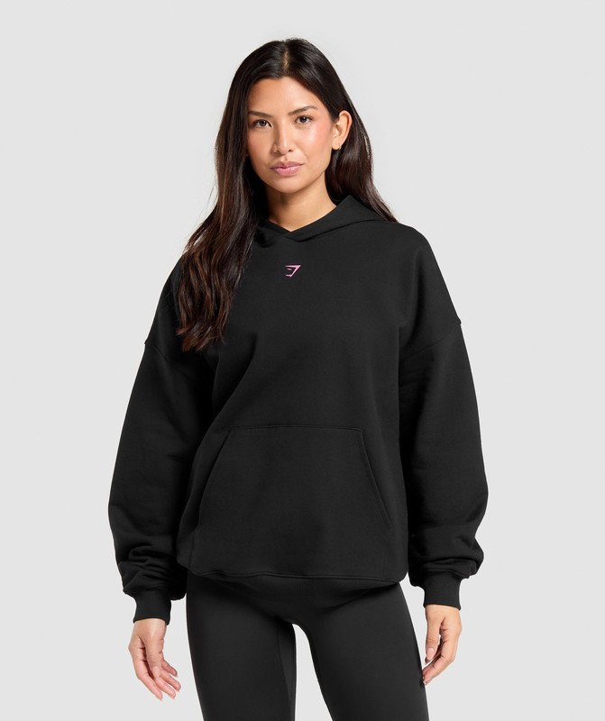 Gymshark Glow Oversized Hoodie Hoodie Dam Svarta | 230JDBNUF