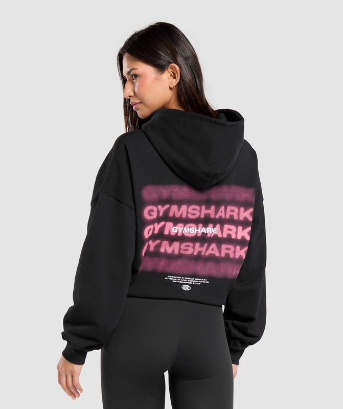 Gymshark Glow Oversized Hoodie Hoodie Dam Svarta | 230JDBNUF