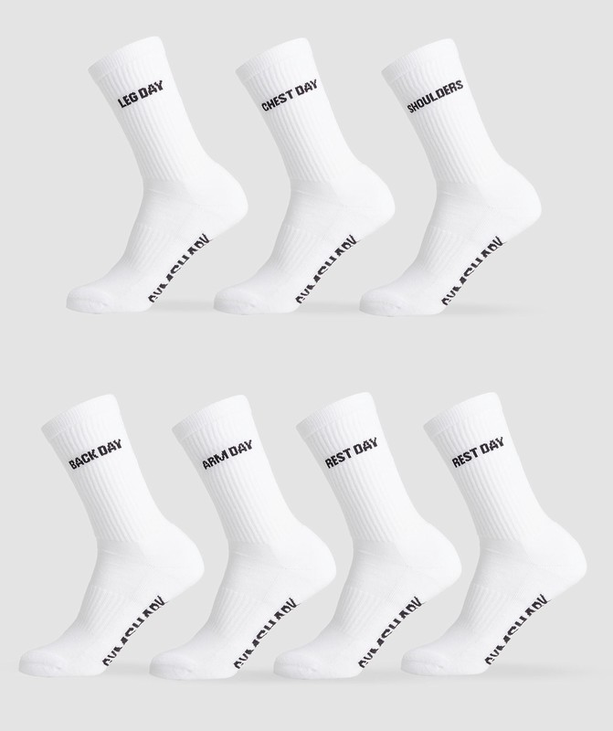 Gymshark Graphic Crew Socks 7PK Strumpor Dam Vita | 027GUXZSM