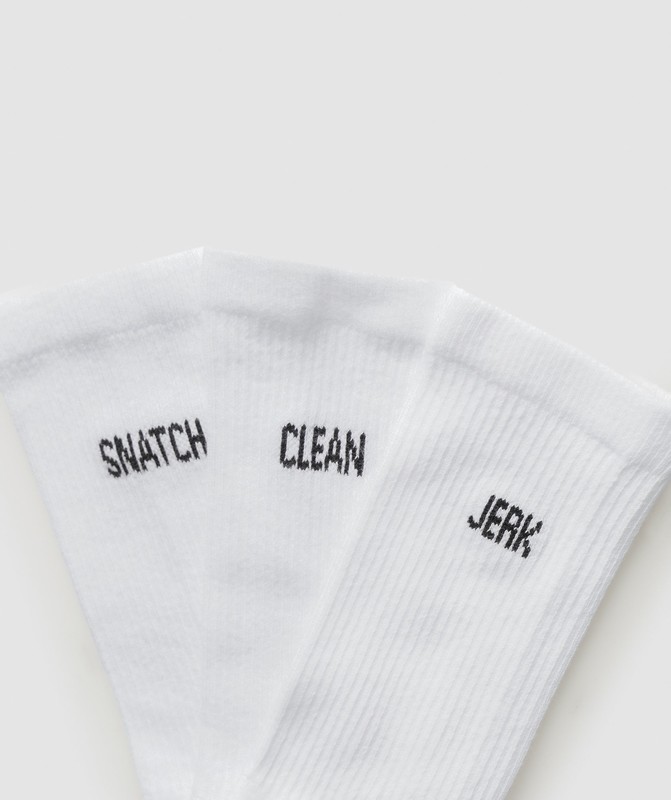 Gymshark Graphic Weightlifting Socks 3pk Strumpor Dam Vita | 032JBRONS