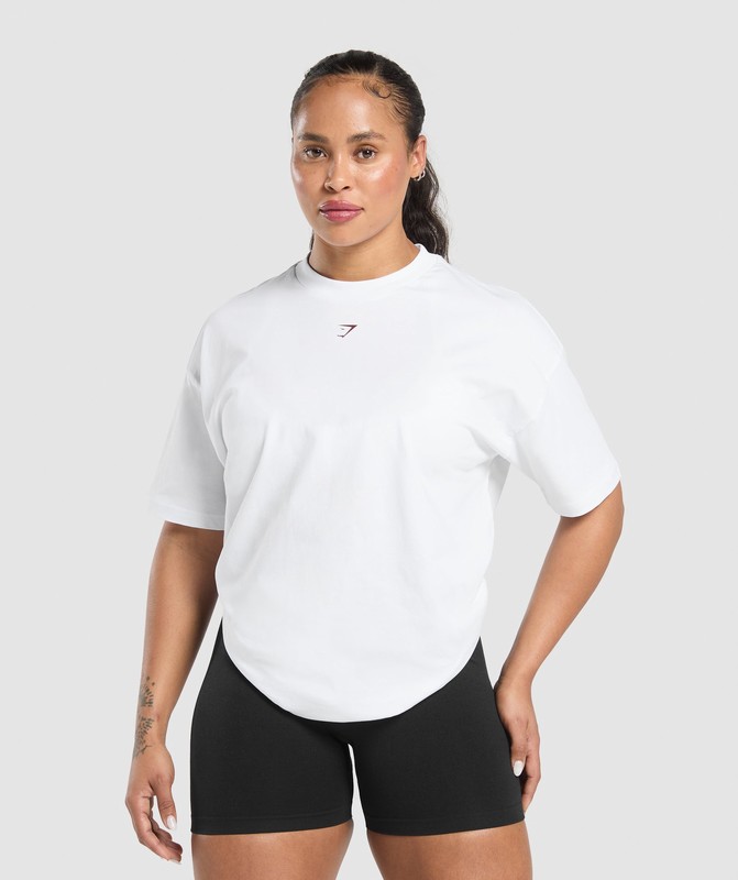 Gymshark Gym Bunny Oversized Tee T-Shirt Dam Vita | 059SFCXMH