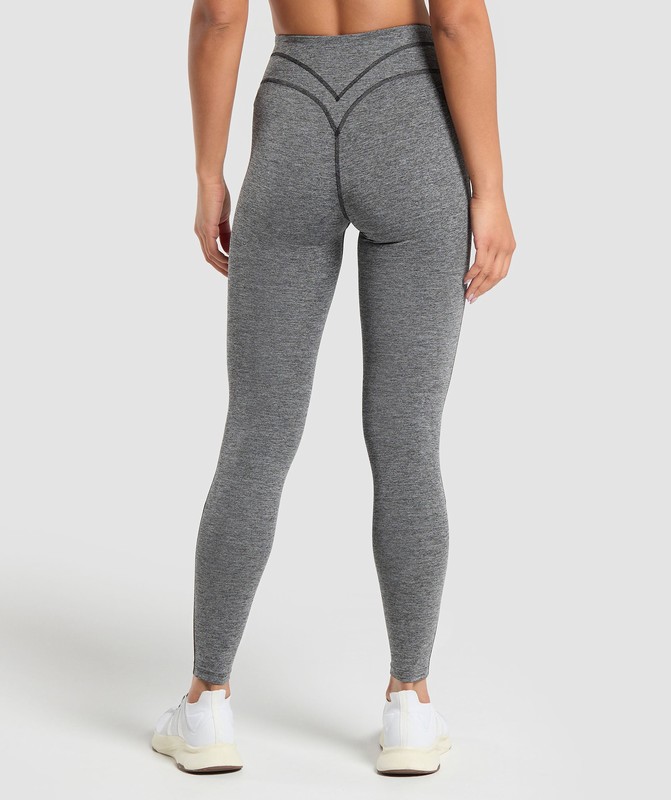 Gymshark Heart Marl Leggings Leggings Dam Svarta | 286CYFPWH