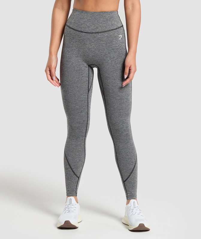 Gymshark Heart Marl Leggings Leggings Dam Svarta | 286CYFPWH