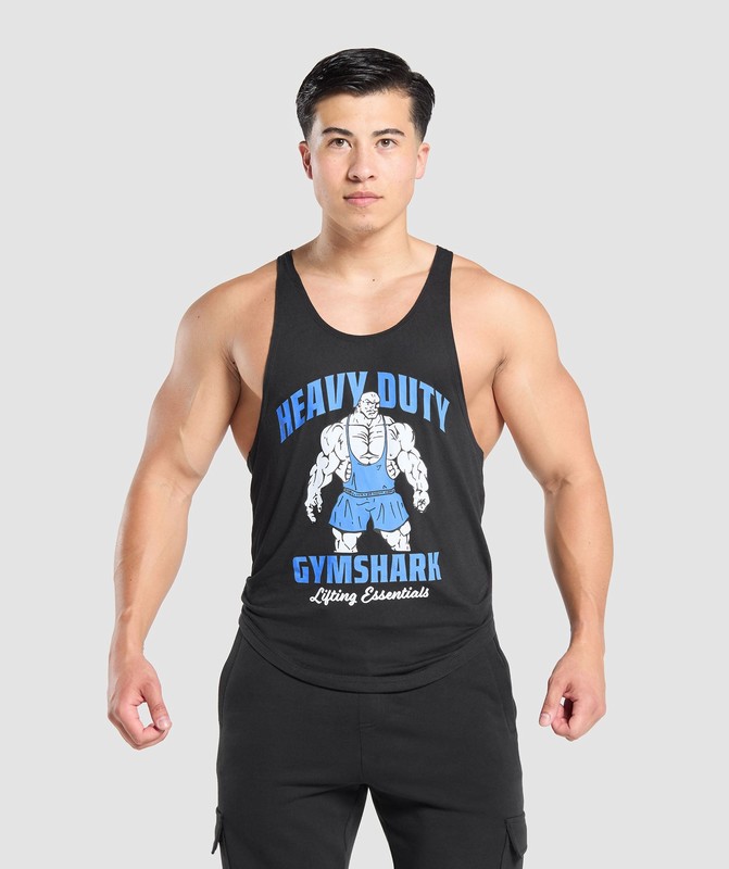 Gymshark Heavy Duty Lifter Stringer Stringer Herr Svarta | 254ISNOLE