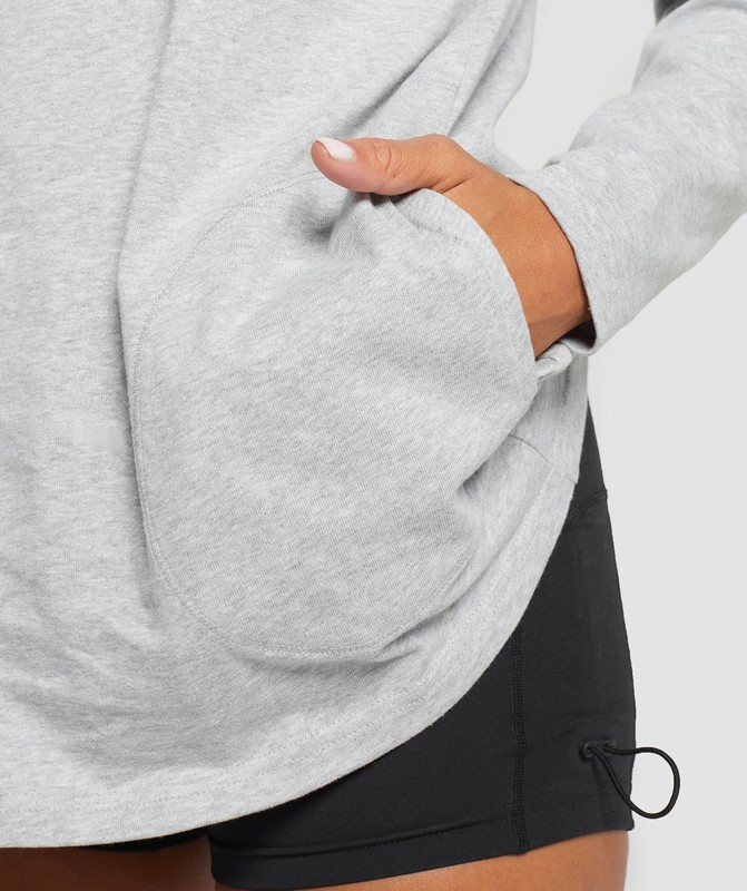 Gymshark Heavyweight Cotton Long Sleeve Top Top Dam Ljusgrå | 273TMFBZA