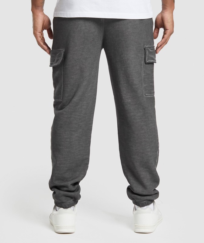 Gymshark Heavyweight Washed Cargo Joggers Joggingbyxor Herr Svarta | 023CRZYHK