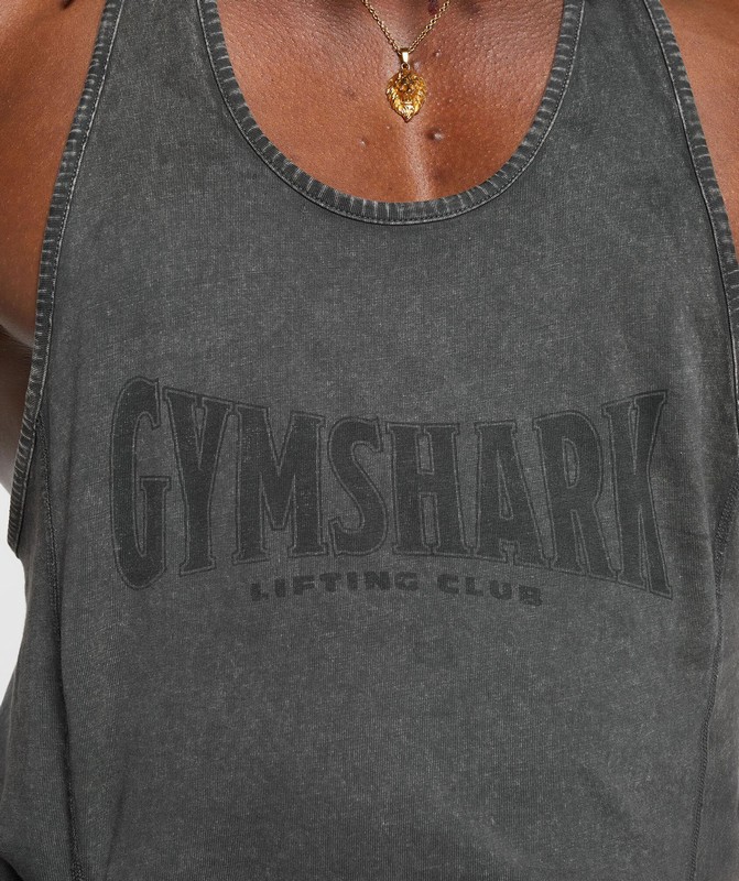 Gymshark Heritage Washed Stringer Stringer Herr Grå | 173WYISJQ