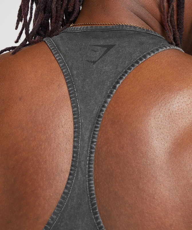 Gymshark Heritage Washed Stringer Stringer Herr Grå | 173WYISJQ
