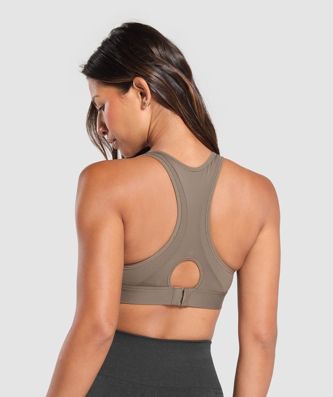 Gymshark Hybrid Sports Bra Sport BH Dam Camo Bruna | 803XWZNHL