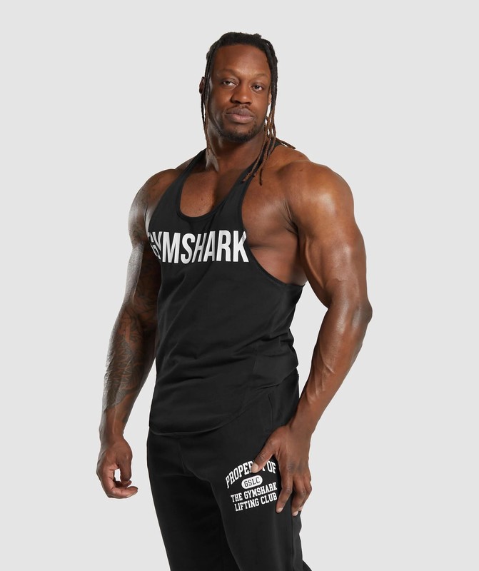 Gymshark Impact Stringer Stringer Herr Svarta | 803OWJLIF