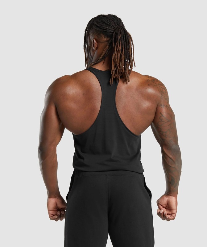 Gymshark Impact Stringer Stringer Herr Svarta | 803OWJLIF