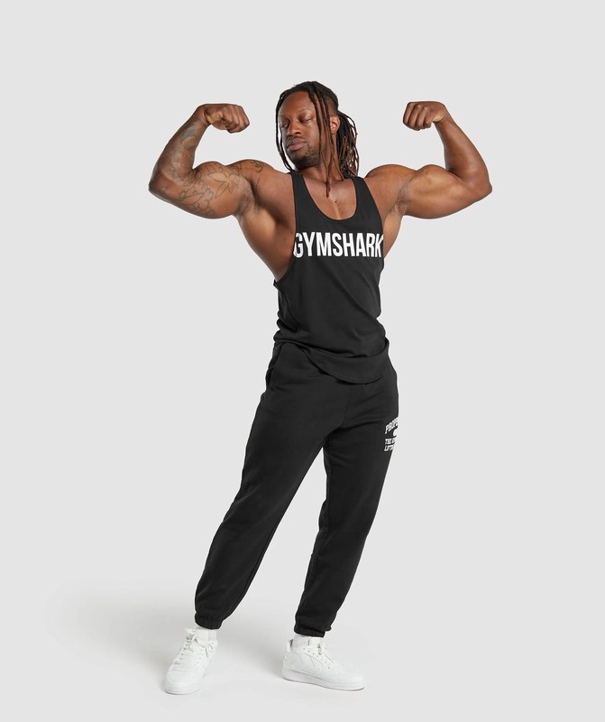 Gymshark Impact Stringer Stringer Herr Svarta | 803OWJLIF