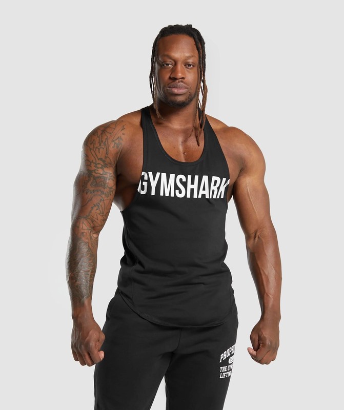 Gymshark Impact Stringer Stringer Herr Svarta | 803OWJLIF