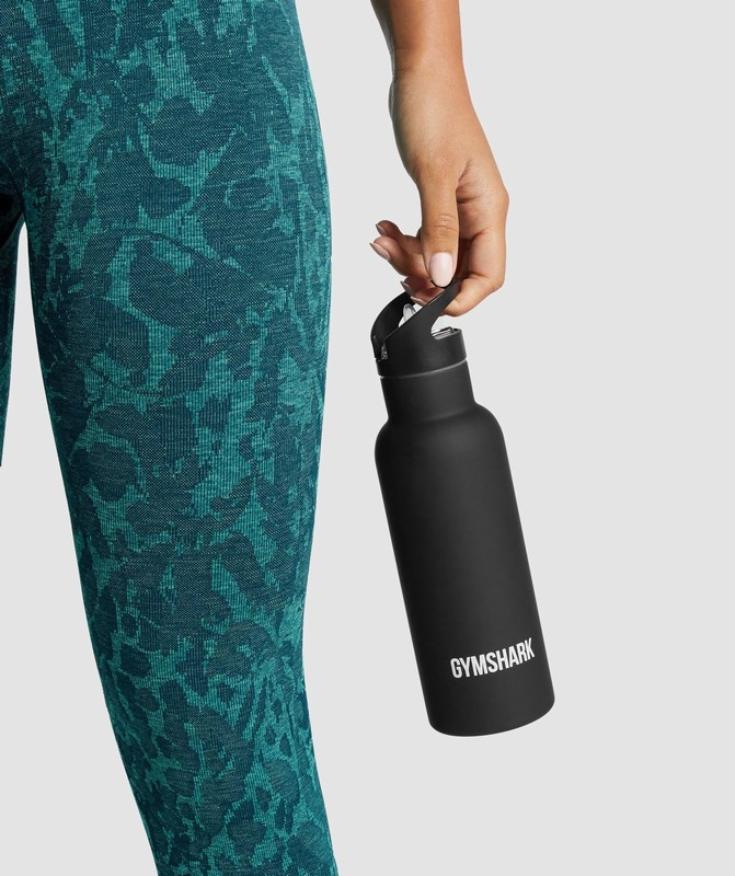 Gymshark Insulated Straw Flask Straw Cup Dam Svarta | 937CGAHQF
