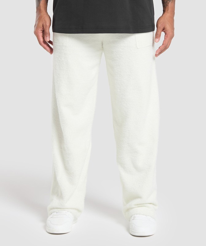 Gymshark Knitted Straight Leg Joggers Joggingbyxor Dam Vita | 324NZVFXQ