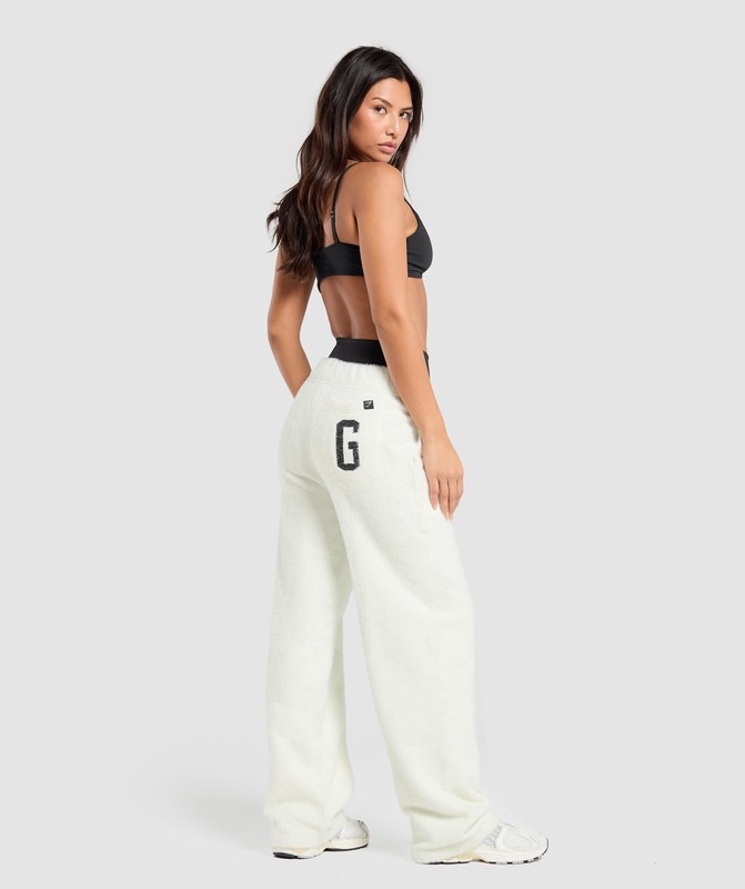 Gymshark Knitted Straight Leg Joggers Joggingbyxor Dam Vita | 324NZVFXQ
