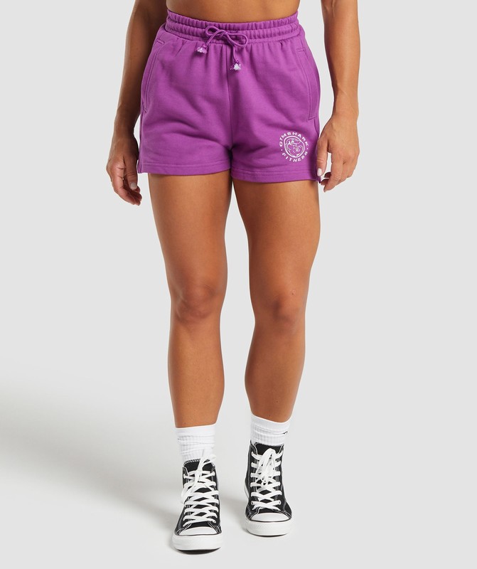 Gymshark Legacy Cotton Shorts Shorts Dam Lila | 251ANOFQS