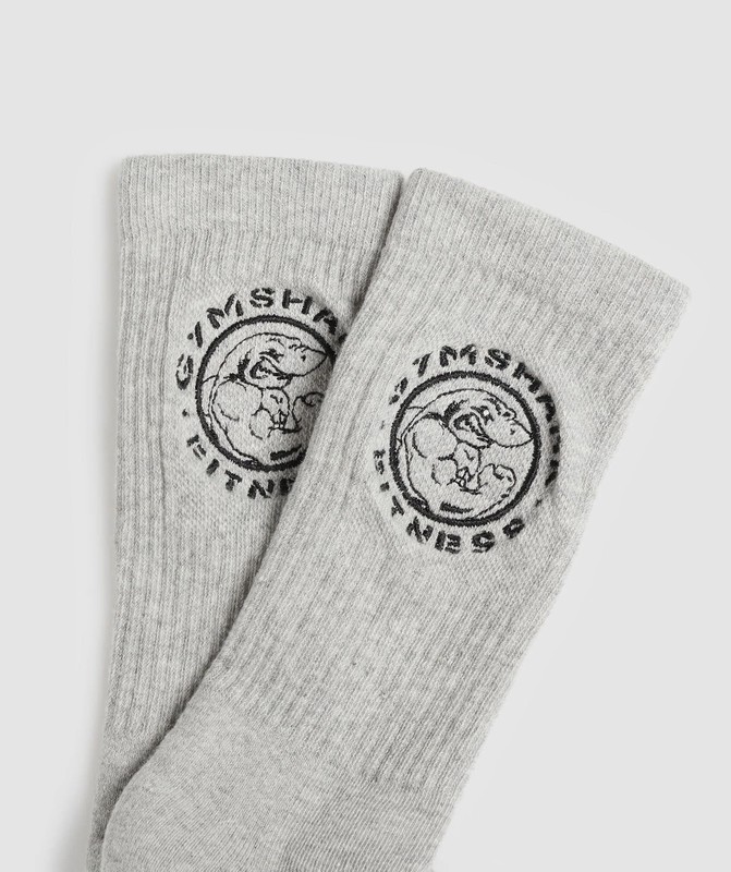 Gymshark Legacy Crew 2Pk Strumpor Dam Ljusgrå | 673IKZUOH