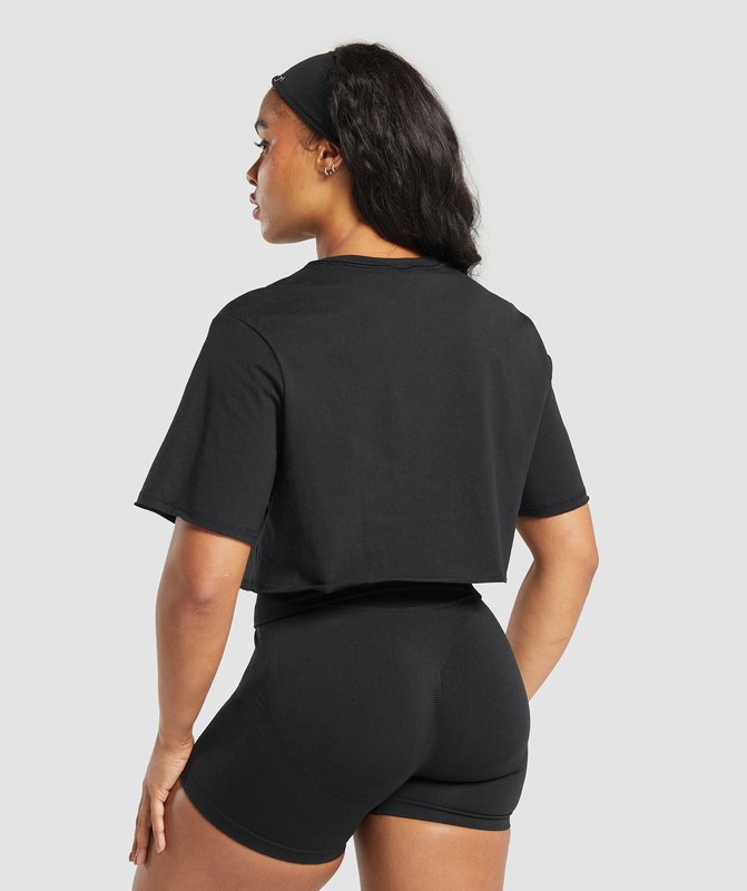 Gymshark Legacy Crop Top Crop Top Dam Svarta | 159QUWAPC
