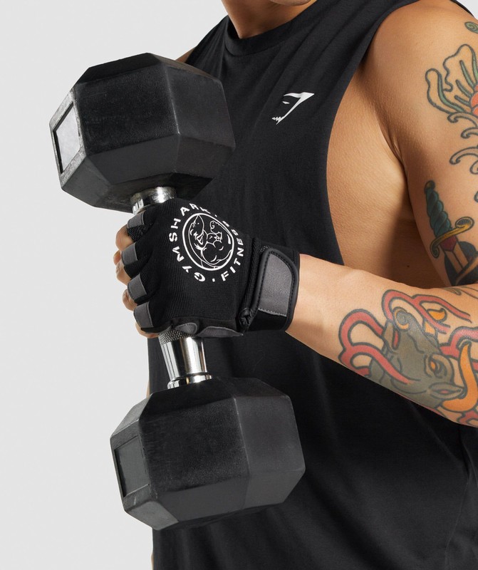 Gymshark Legacy Lifting Gloves Handskar Herr Svarta | 130RXKQBZ