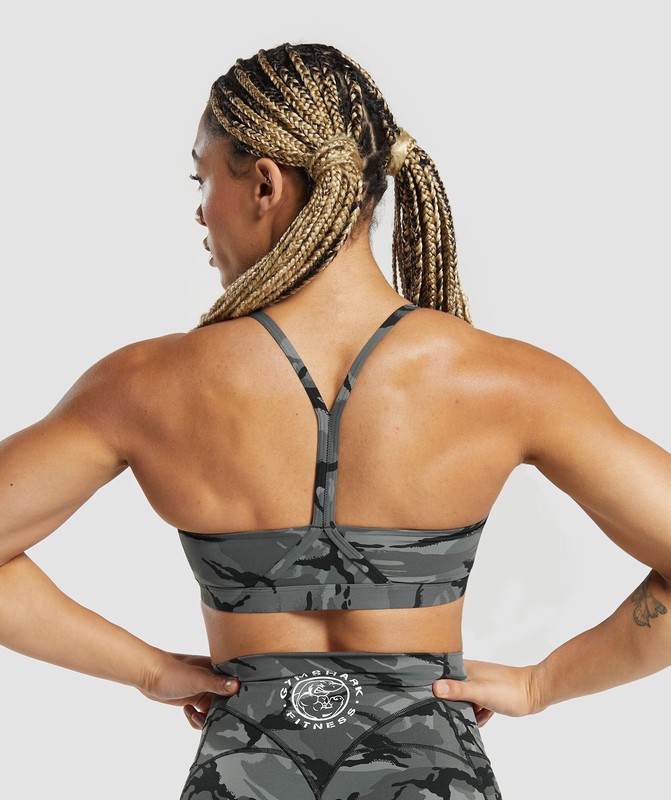 Gymshark Legacy Printed Sports Bra Sport BH Dam Grå | 641EFXRCV