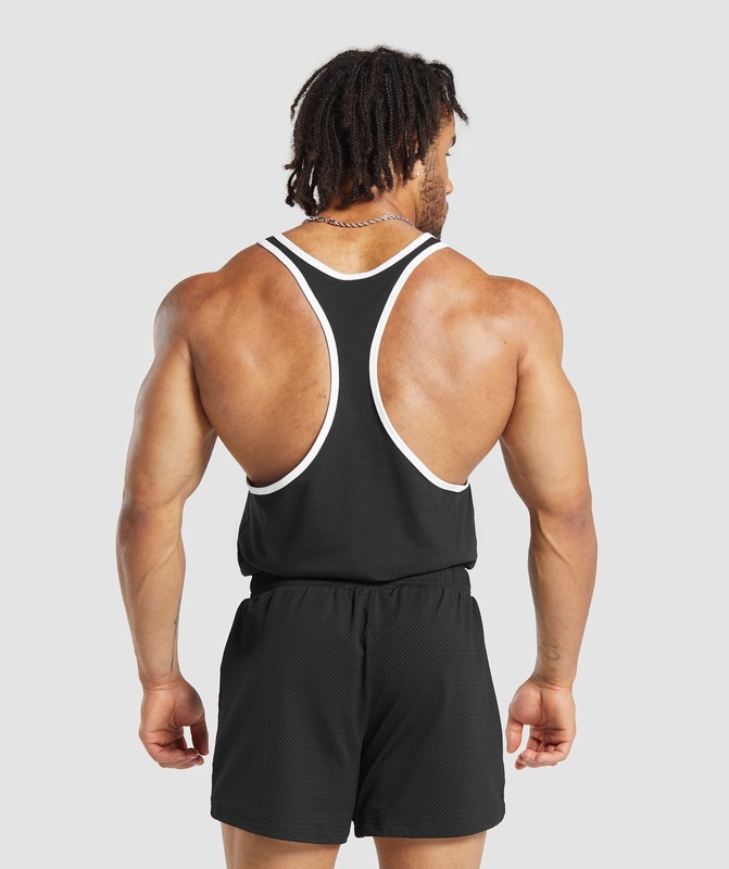 Gymshark Legacy Ringer Stringer Stringer Herr Svarta Vita | 139SZIWCT