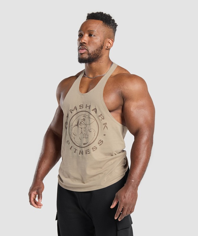 Gymshark Legacy Stringer Stringer Herr Bruna | 052IVFPCD