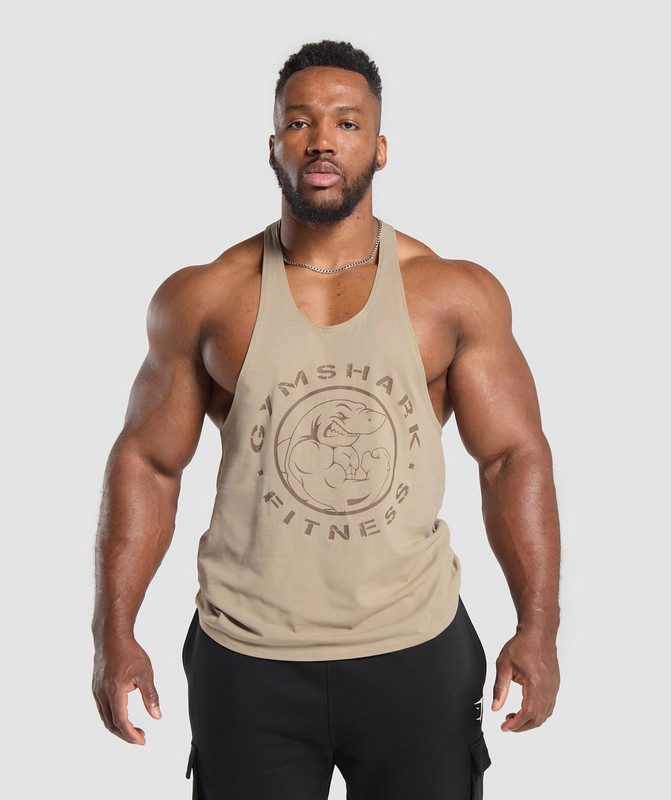 Gymshark Legacy Stringer Stringer Herr Bruna | 052IVFPCD
