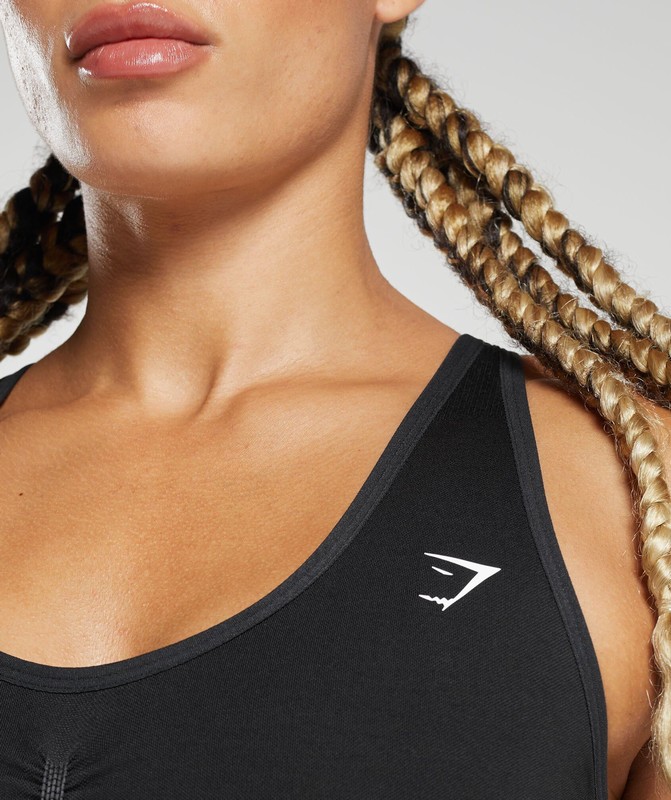 Gymshark Lift Contour Seamless Bodysuit Body Dam Svarta Svarta | 310FILVCG