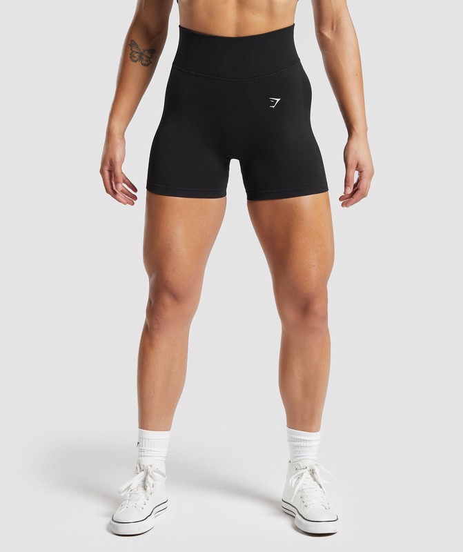 Gymshark Lift Seamless Shorts Shorts Dam Svarta Svarta | 189NUQKDZ