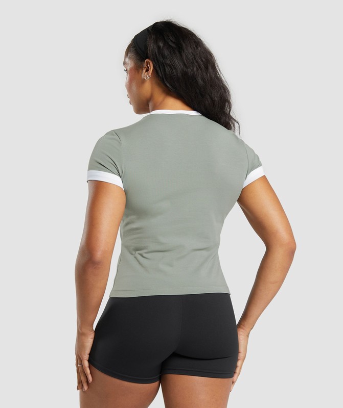 Gymshark Lifting Baby T-Shirt T-Shirt Dam Gröna Vita | 102GBTMRK