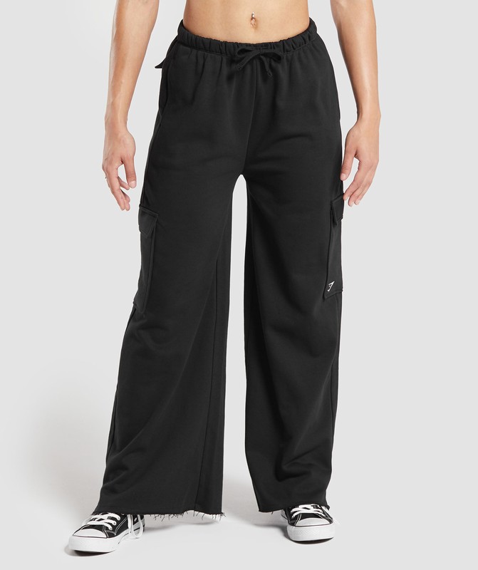 Gymshark Lifting Cargo Cotton Pants Byxor Dam Svarta | 384DSGAZM