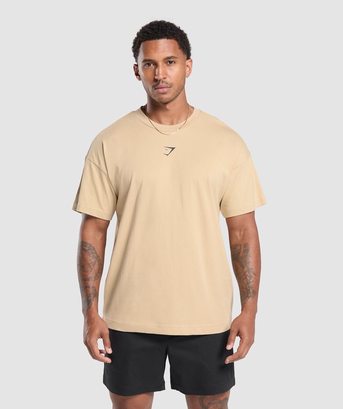 Gymshark Lifting Club Apparel Graphic T-Shirt T-Shirt Herr Beige | 258JDLXAV