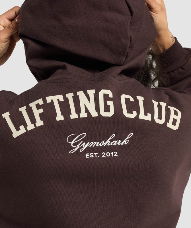 Gymshark Lifting Club Cropped Zip Up Hoodie Hoodie Dam Bruna | 023EMBJUF