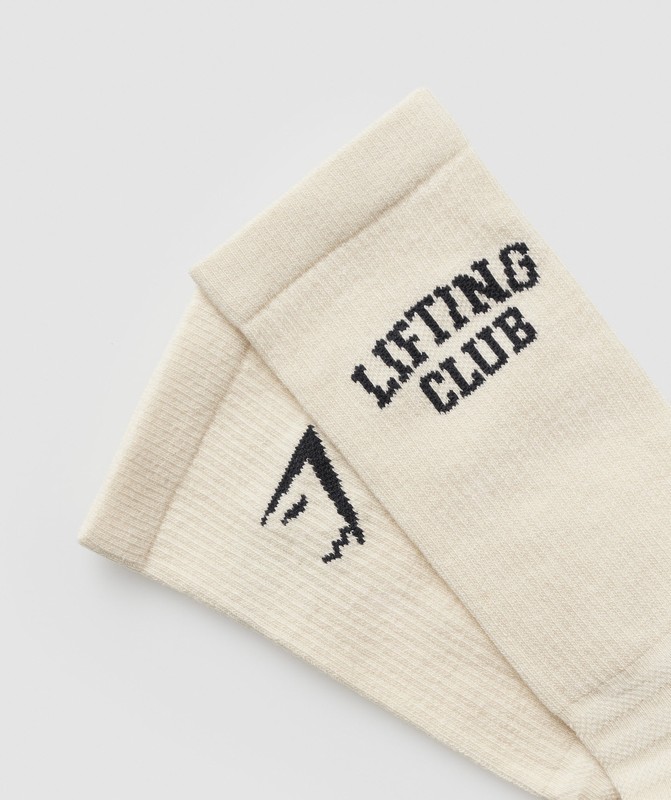 Gymshark Lifting Club Graphic Crew Sock Single Strumpor Dam Vita | 986CJUNVH