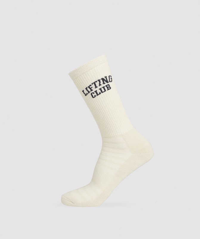 Gymshark Lifting Club Graphic Crew Sock Single Strumpor Dam Vita | 986CJUNVH