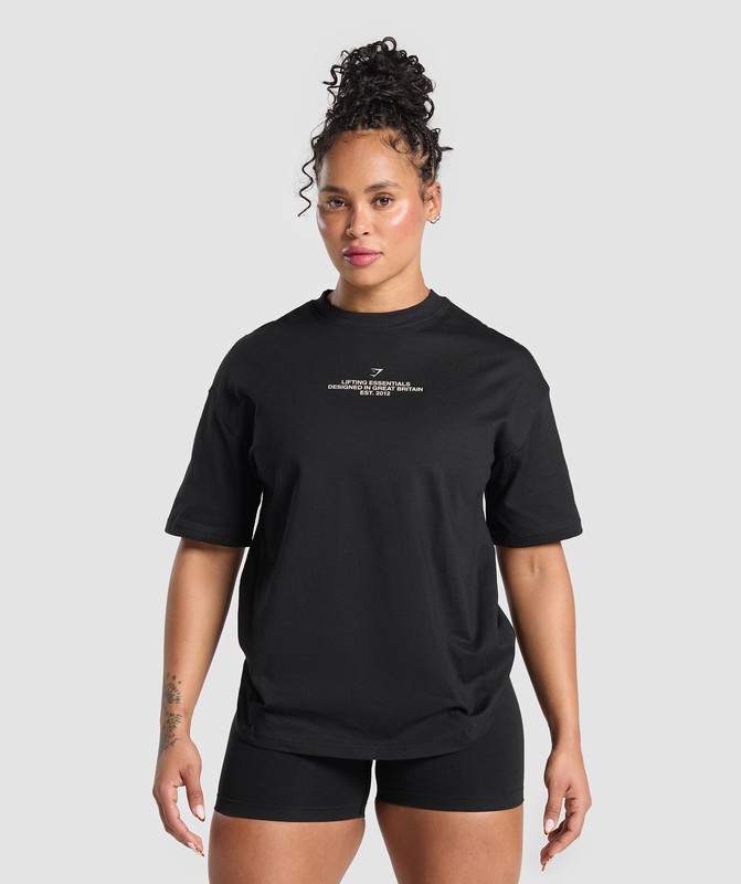 Gymshark Lifting Club Graphic T-Shirt T-Shirt Dam Svarta | 851OULAEN
