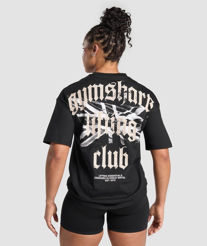 Gymshark Lifting Club Graphic T-Shirt T-Shirt Dam Svarta | 851OULAEN