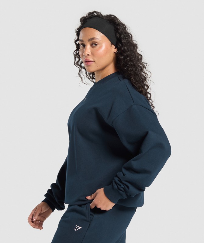 Gymshark Lifting Club Oversized Sweatshirt Tröjor Dam Marinblå | 375ASKUEF