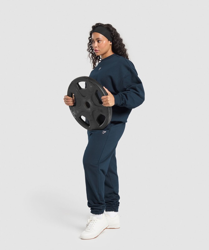 Gymshark Lifting Club Oversized Sweatshirt Tröjor Dam Marinblå | 375ASKUEF